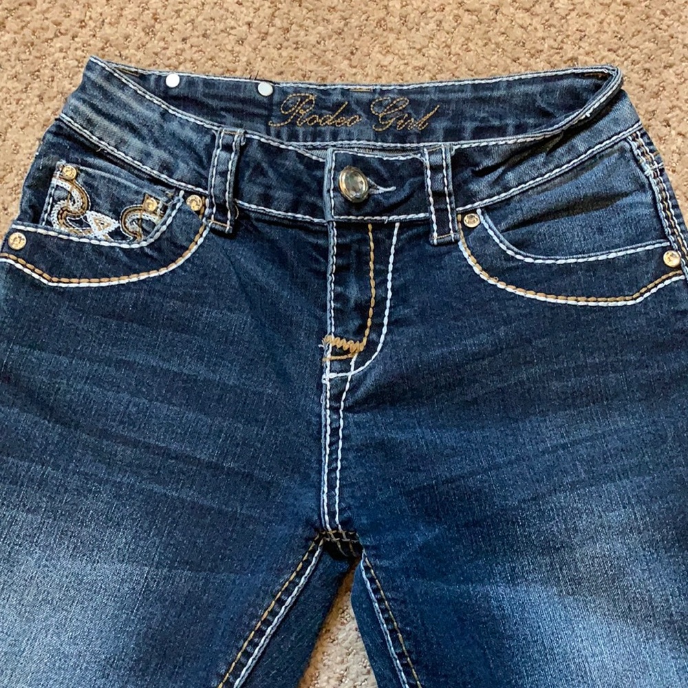 Rodeo Girl Bootcut Jeans Girls Size 14 Rhinestones